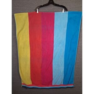 Cecil Saydah Sunbrights Oversized Beach Towel Blanket 32x62 Rainbow Stripes
